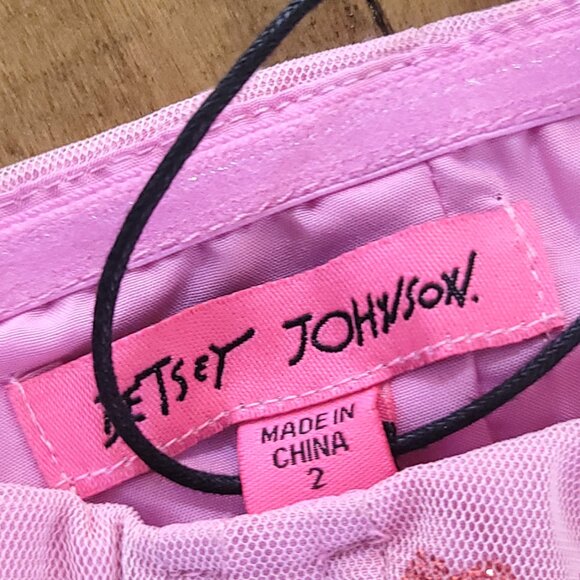 Betsey Johnson Classically Pink Heart Dress Pale Pink Red Glitter Hearts… - Picture 7 of 13